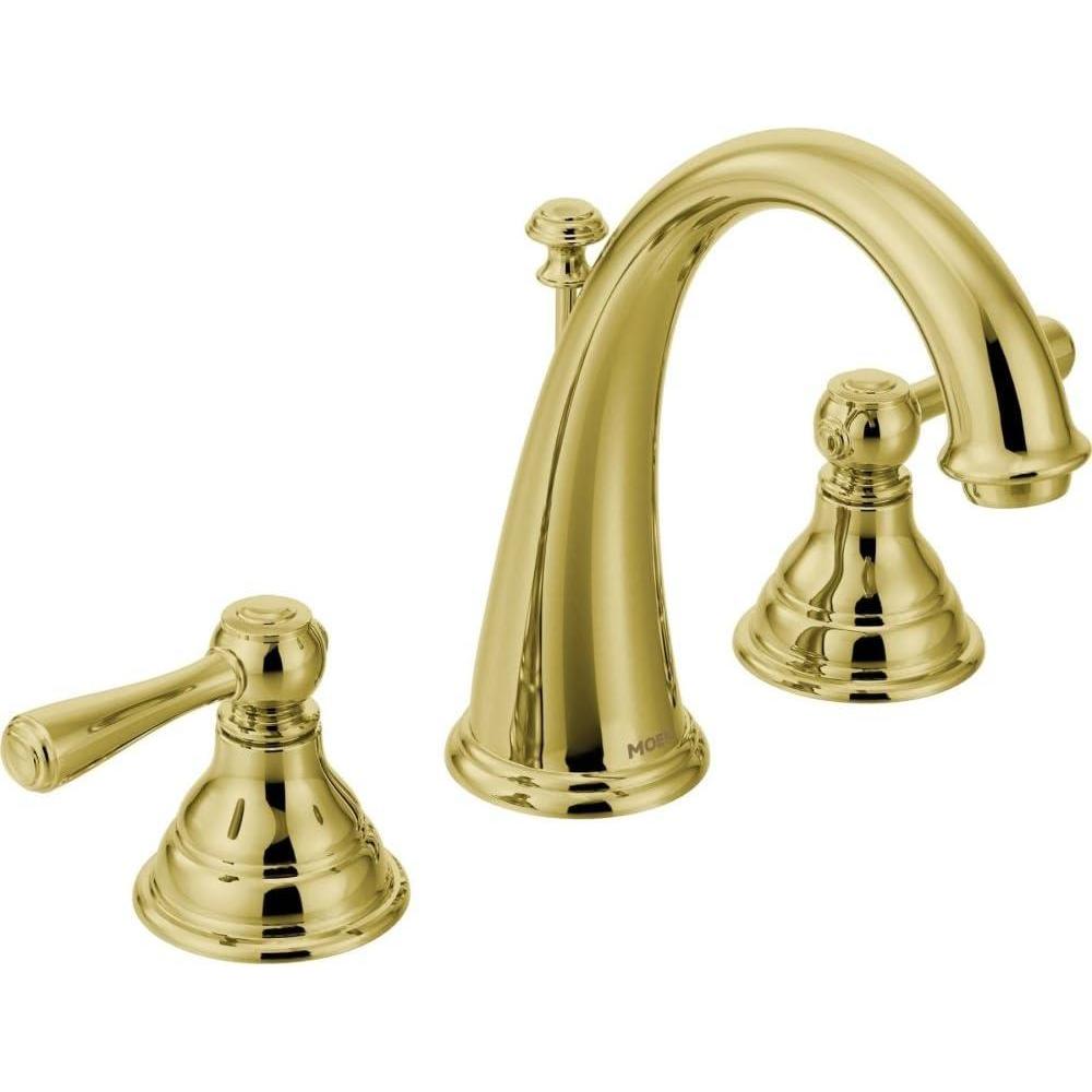 image:imageMoen T6125P Kingsley TwoHandle HighArc Widespread Bathroom Faucet Valve Required Polished Brass