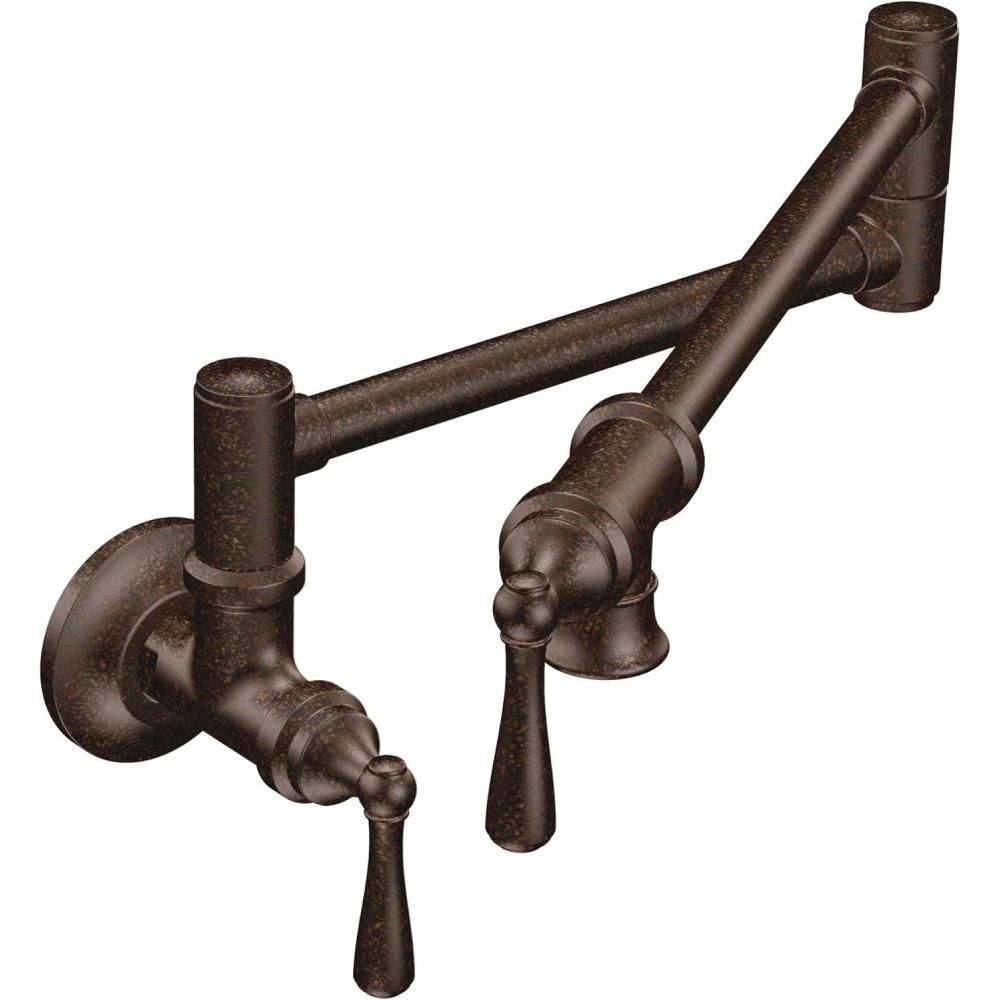 image:imageMoen Traditional Spot Resist Stainelss Wall Mount Swing Arm Folding Pot Filler Kitchen Faucet S664SRSOil Rubbed Bronze