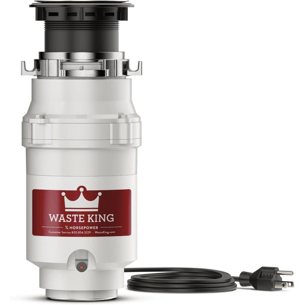 image:imageWaste King Garbage Disposal for Kitchen Sink with Power Cord Compact Food Waste Disposer L111