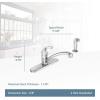 MOEN Adler Single-Handle Low Arc Standard Kitchen Faucet with Side Sprayer in Chrome