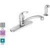 MOEN Adler Single-Handle Low Arc Standard Kitchen Faucet with Side Sprayer in Chrome