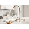 Moen 87194SRS Indi Single-Handle Pre-Rinse Spring Pulldown Sprayer Kitchen Faucet with Power Clean in Spot Resist Stainless (Soap Dispenser and Deck Plate Included)