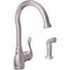Moen 87650SRS Kitchen Faucet with Side Spray from the Anabelle Collection, Spot Resist Stainless