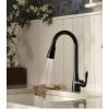 Moen 87912BL Georgene Matte Black Single Handle High-Arc Kitchen Faucet with Sprayer Function (Deck Plate Included)