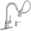 Moen Arlo Spot Resist Stainless Single Handle Pull-down Kitchen Faucet with Sprayer (Deck Plate and Soap Dispenser Included) (87087EWSRS)