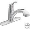 Moen CA87316W One-Handle Low Arc Pullout Kitchen Faucet, Glacier