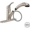 Moen CA87316W One-Handle Low Arc Pullout Kitchen Faucet, Glacier