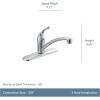 Moen Chateau Chrome One-Handle Low Arc Kitchen Faucet for 3-Hole Sinks, 7425(0.375)