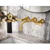 Moen Colinet Brushed Gold Traditional Lever Handle Wall Mount 8″ Widespread Bathroom Faucet Trim, Valve Required, TS44104BG