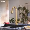 Moen Crisan Single Handle Pulldown Kitchen Faucet Featuring Power Boost and Reflex Docking System, Spot Resist Stainless, 87237SRS(Brushed Gold)
