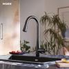 Moen Crisan Single Handle Pulldown Kitchen Faucet Featuring Power Boost and Reflex Docking System, Spot Resist Stainless, 87237SRS(Matte Black)