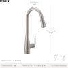 Moen Crisan Single Handle Pulldown Kitchen Faucet Featuring Power Boost and Reflex Docking System, Spot Resist Stainless, 87237SRS(Spot Resist Stainless)