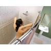Moen Curved Adjustable Length Fixed Mount Single Shower Curtain Rod for Bathroom, Brushed Nickel Finish, CSR2160BN(Chrome)
