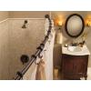 Moen Curved Adjustable Length Fixed Mount Single Shower Curtain Rod for Bathroom, Brushed Nickel Finish, CSR2160BN(Old World Bronze)