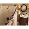 Moen Curved Adjustable Length Fixed Mount Single Shower Curtain Rod for Bathroom, Brushed Nickel Finish, CSR2160BN(Old World Bronze)