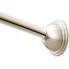 Moen Curved Adjustable Length Fixed Mount Single Shower Curtain Rod for Bathroom, Brushed Nickel Finish, CSR2160BN(Polished Nickel)
