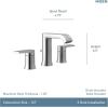Moen Genta LX Two-Handle High Arc Widespread Bathroom Sink Faucet, for 3-Hole Setups, Valve Included, Brushed Nickel, TV6708BN