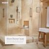 Moen Home Care Bathroom Safety Shower Chair for Elderly and Disabled, Stainless & Aluminum Foldable Teak Shower Bench, Handicap Accessories for Daily LIving, DN7110(Old World Bronze)