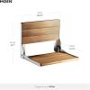 Moen Home Care Bathroom Safety Shower Chair for Elderly and Disabled, Stainless & Aluminum Foldable Teak Shower Bench, Handicap Accessories for Daily LIving, DN7110(Teak Wood)
