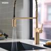 Moen Inara Chrome Pulldown Kitchen Faucet with Power Boost, Modern Kitchen Faucet, One-Handle High Arc, Easy Installation, 87463(Bronzed Gold)