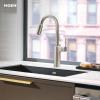 Moen Inara Spot Resist Stainless MotionSense Wave One-Handle Touchless Kitchen Faucet with Pulldown Sprayer and Power Clean, 87463EWSRS