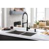 Moen Indi Single-Handle Pre-Rinse Spring Pulldown Sprayer Kitchen Faucet with Power Clean in Matte Black