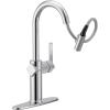 Moen Joric Chrome Single Handle Deck-Mount Pull-Down Kitchen Faucet with Sprayer (Includes Deck Plate) 87492