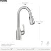 Moen Kaden Spot Resist Stainless One-Handle Transitional Kitchen Pulldown Faucet with Reflex and Power Clean Spray Technology, 87966SRS