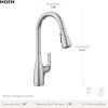 Moen Leesi Stainless Pulldown Kitchen Sink Faucet with Power Boost, Transitional Kitchen Faucet, One-Handle Single Hole High Arc, Easy Installation, Spot Resist Finish, 87448SRS