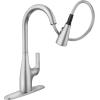 Moen Leesi Stainless Pulldown Kitchen Sink Faucet with Power Boost, Transitional Kitchen Faucet, One-Handle Single Hole High Arc, Easy Installation, Spot Resist Finish, 87448SRS