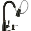 Moen Morado Mediterranean Bronze Pulldown Kitchen Faucet with Power Boost, Transitional Farmhouse Kitchen Faucet, Easy Installation, 87394BRB(Mediterranean Bronze)