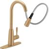 Moen Orivesi Bronzed Gold One-Handle High Arc Pulldown Kitchen Faucet with Power Boost, 87891BZG(Bronzed Gold)