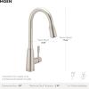 Moen Orivesi Bronzed Gold One-Handle High Arc Pulldown Kitchen Faucet with Power Boost, 87891BZG(Bronzed Gold)
