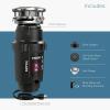 Moen Prep Series PRO Continuous Feed Compact Garbage Disposal for Kitchen Sink with Power Cord, GXP50C(1/3 HP)