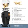 Moen Prep Series PRO Continuous Feed Compact Garbage Disposal for Kitchen Sink with Power Cord, GXP50C(3/4 HP)