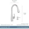Moen Reyes Stainless Pulldown Kitchen Faucet with Soap Dispenser and Power Boost, Transitional Kitchen Faucet, One-Handle High Arc, Easy Installation, Spot Resist Finish, 87932SRS(Chrome)