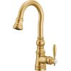 Moen S53004ORB Weymouth Shepherd’s Hook Pulldown Kitchen Bar Faucet Featuring Metal Wand with Power Clean, Oil-Rubbed Bronze(Brushed Gold)