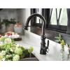 Moen S53004ORB Weymouth Shepherd’s Hook Pulldown Kitchen Bar Faucet Featuring Metal Wand with Power Clean, Oil-Rubbed Bronze(Matte Black)