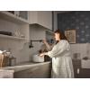 Moen Traditional Spot Resist Stainelss Wall Mount Swing Arm Folding Pot Filler Kitchen Faucet, S664SRS(Matte Black)