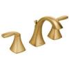 Moen Voss Brushed Gold Contemporary Two-Handle Widespread Bathroom Sink Faucet Trim Kit for Adjustable 3-Hole Installations, Valve Required, T6905BG(Brushed Gold)