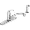 MOEN Adler Single-Handle Low Arc Standard Kitchen Faucet with Side Sprayer in Chrome