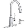 MOEN Noell Single-Handle Pull-Down Sprayer Kitchen Faucet with Reflex and Soap Dispenser in Chrome