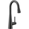 Moen 7664SRS Sleek One-Handle High Arc Pulldown Bar Faucet, Spot Resist Stainless(Matte Black)