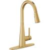 Moen 7864EVBG Sleek Smart Faucet Touchless Pull Down Sprayer Kitchen Faucet with Voice Control and Power Boost, Brushed Gold