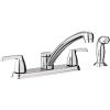 Moen 87046 Adler Two Low Arc Kitchen Faucet with Optional Knob or Lever Handles, Chrome