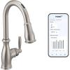 Moen Brantford Stainless Smart Faucet, Touchless Pull Down Sprayer Kitchen Faucet with Voice Control and Power Boost, Traditional Kitchen Faucet, Easy Installation, Spot Resist Finish, 7185EVSRS