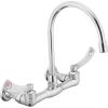 Moen Commercial M-DURA Chrome Two-Handle Wall Mount Kitchen or Utility Faucet, 8126(Pack of 1)