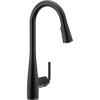 Moen Crisan Single Handle Pulldown Kitchen Faucet Featuring Power Boost and Reflex Docking System, Spot Resist Stainless, 87237SRS(Matte Black)
