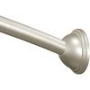 Moen Curved Adjustable Length Fixed Mount Single Shower Curtain Rod for Bathroom, Brushed Nickel Finish, CSR2160BN(Brushed Nickel)