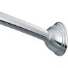 Moen Curved Adjustable Length Fixed Mount Single Shower Curtain Rod for Bathroom, Brushed Nickel Finish, CSR2160BN(Chrome)
